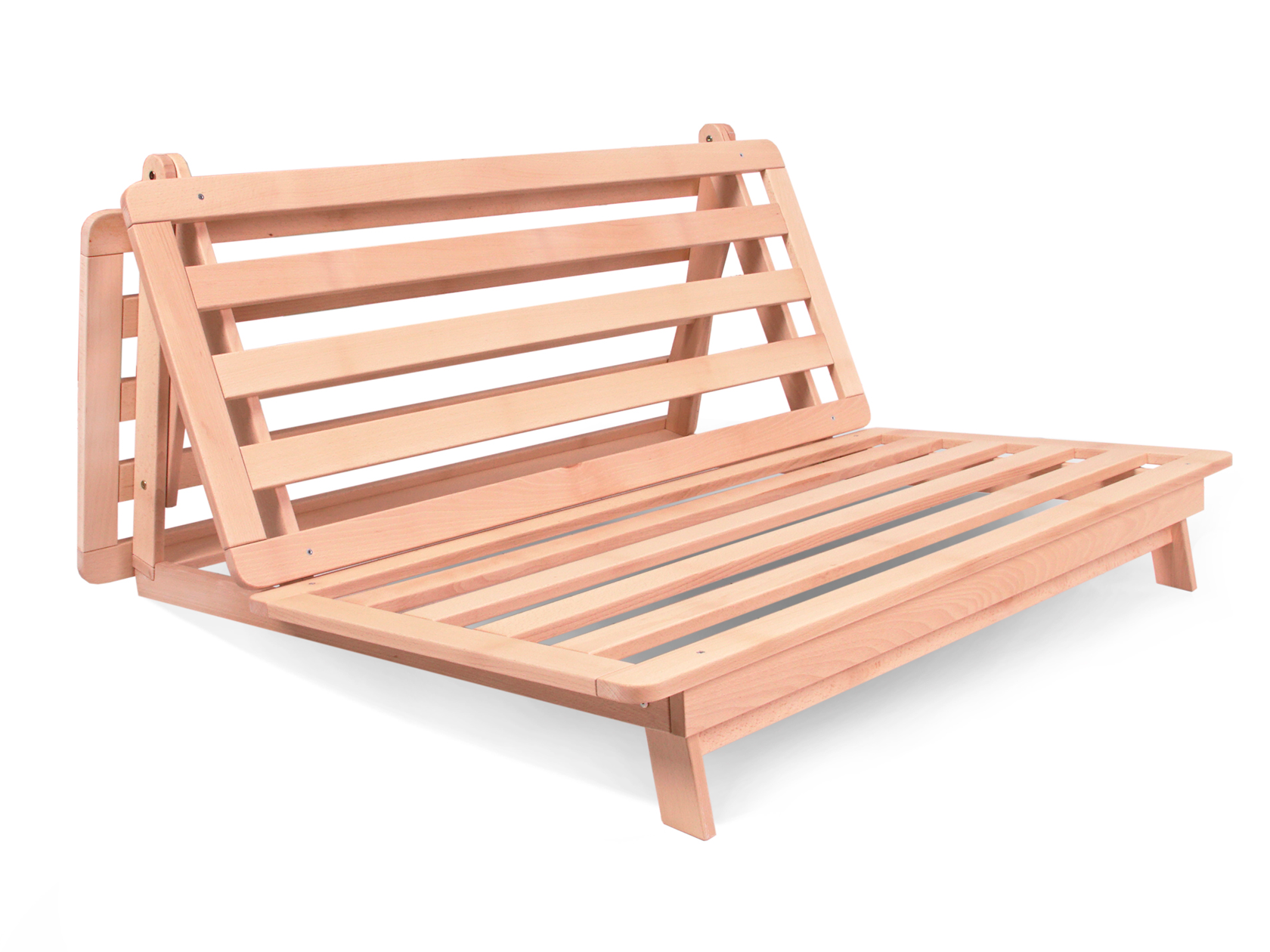 Canapé 2 places brut EKONO avec 1 matelas futon 100% coton, coutil coton écru non déhoussable