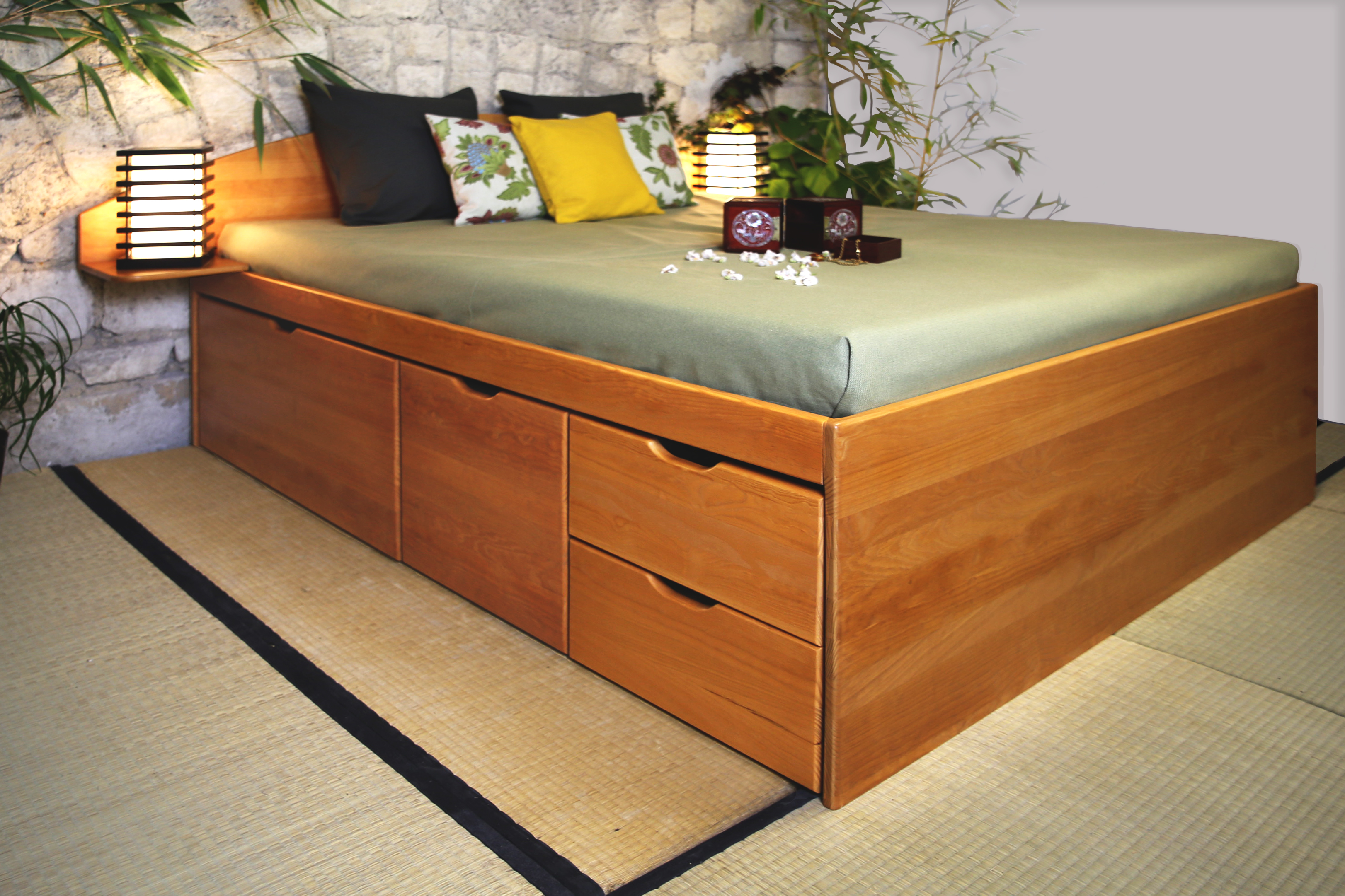 Lit tiroirs MASSAKO 550